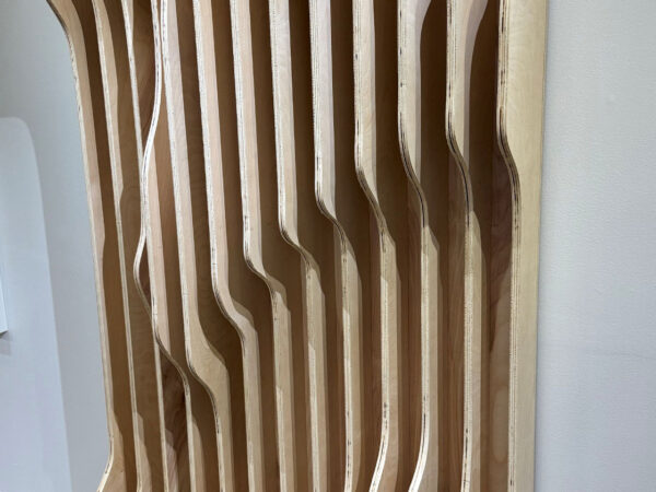 Small contour slat feature wall