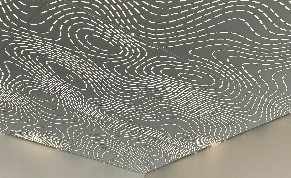Andalusia perforated metal solutions for ceilings and walls.